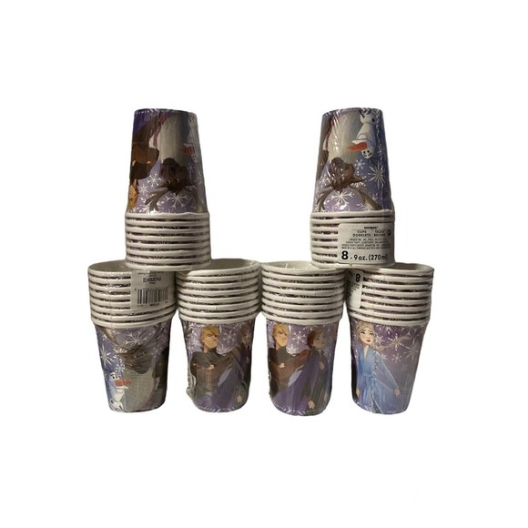 Disney | Party Supplies | Frozen 2 Lot Of Paper Cups 9 Oz Goblets ...